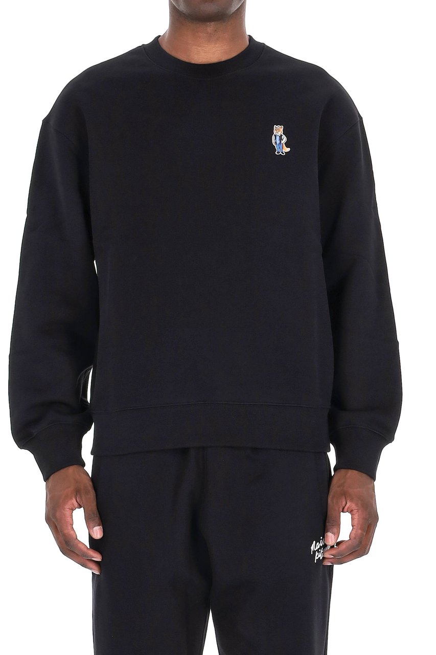 Maison Kitsuné Fox Crewneck Sweatshirt Regular Fit Zwart