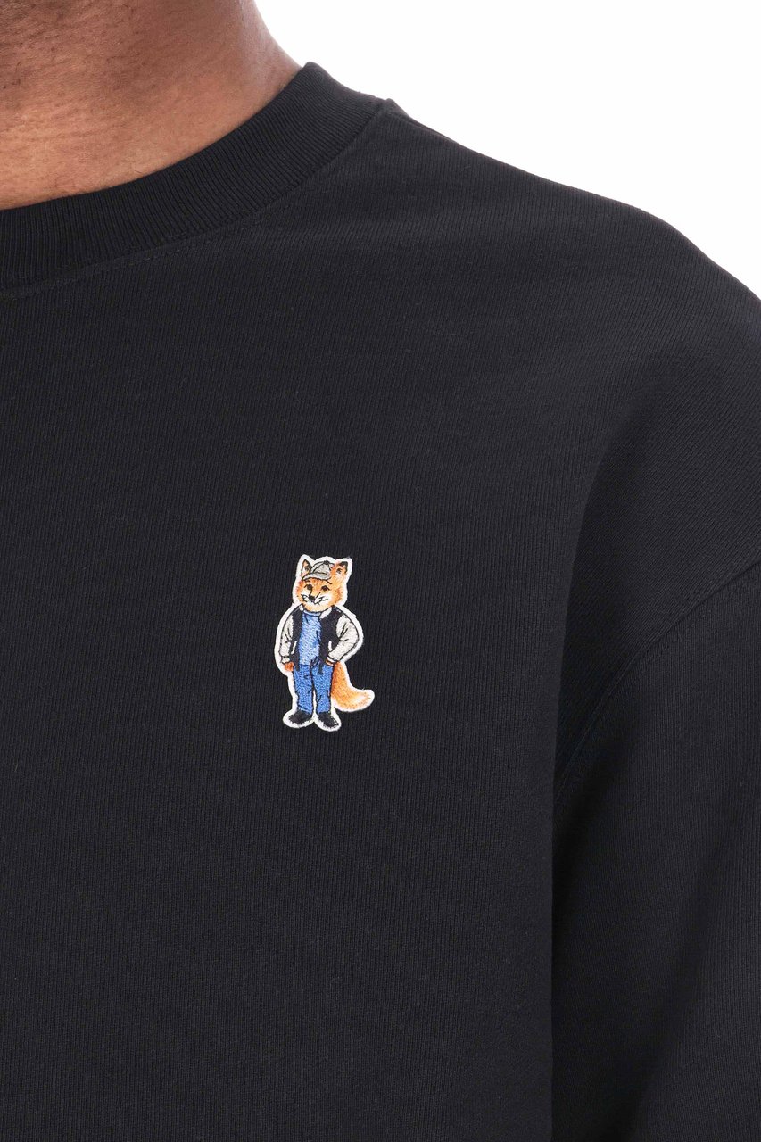 Maison Kitsuné Fox Crewneck Sweatshirt Regular Fit Zwart