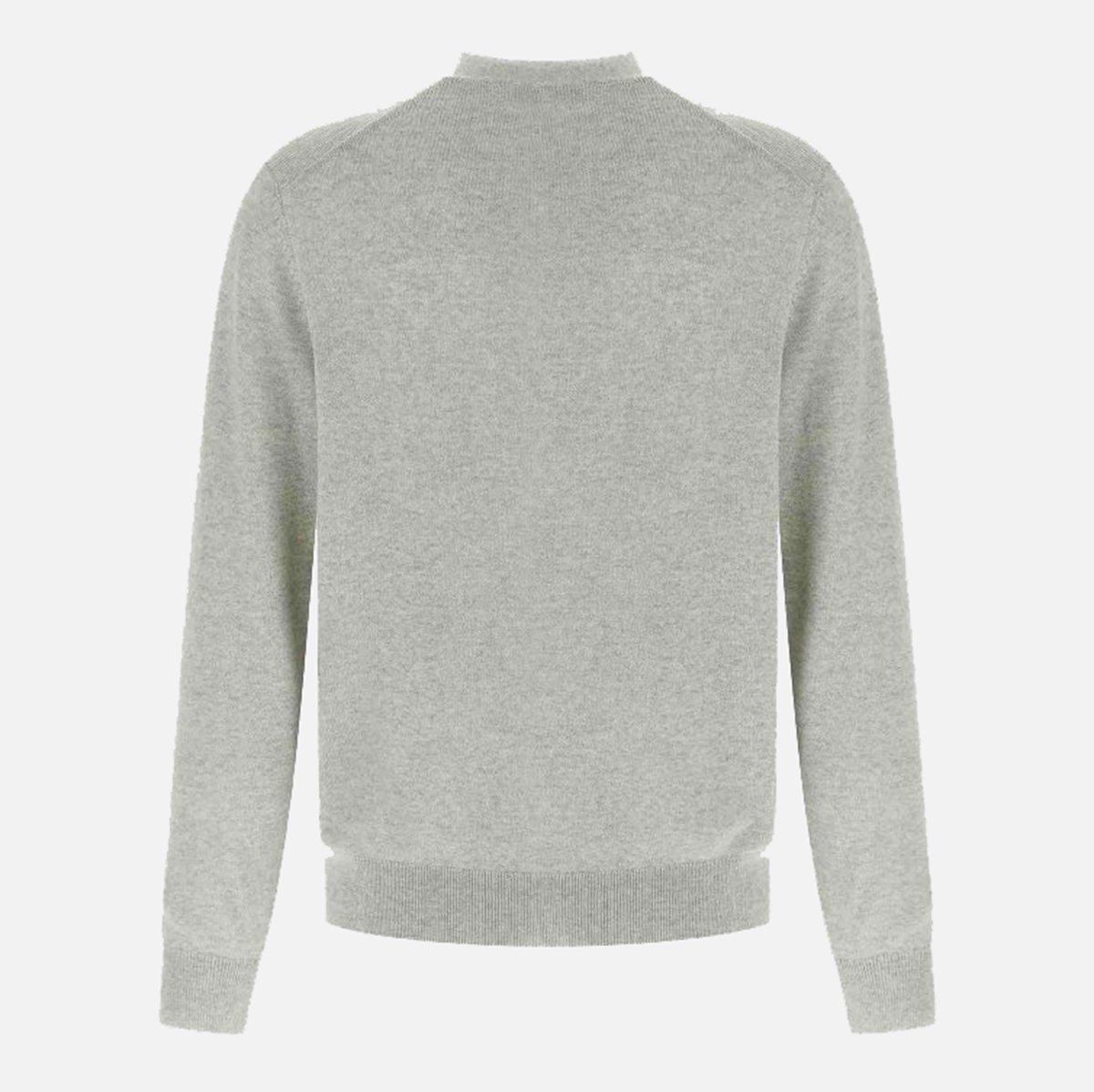 Maison Kitsuné Light Grey Cardigan Sweater With V-Neckline And Embroidered Fox Logo Grijs