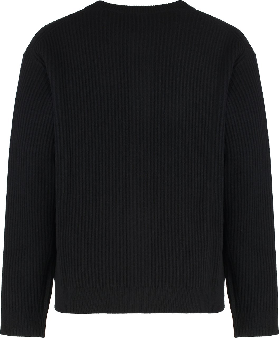 Maison Kitsuné Ribbed wool cardigan Zwart