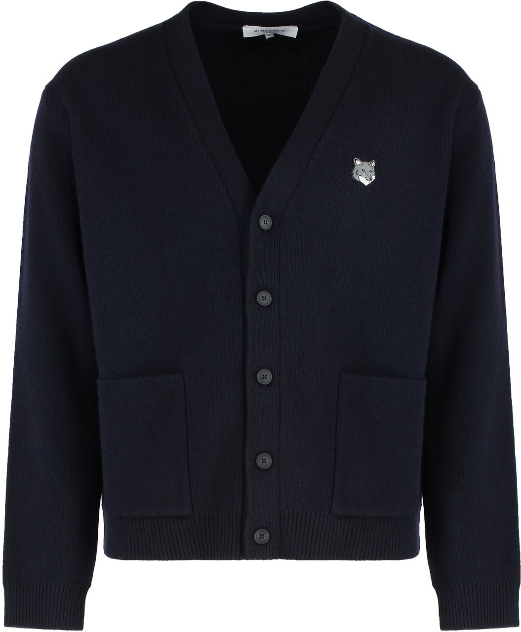 Maison Kitsuné Cardigan in wool Blauw