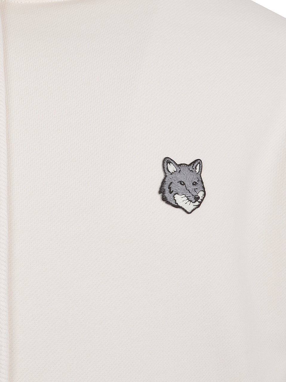 Maison Kitsuné Lightweight White Hoodie With Embroidered Fox Emblem Wit