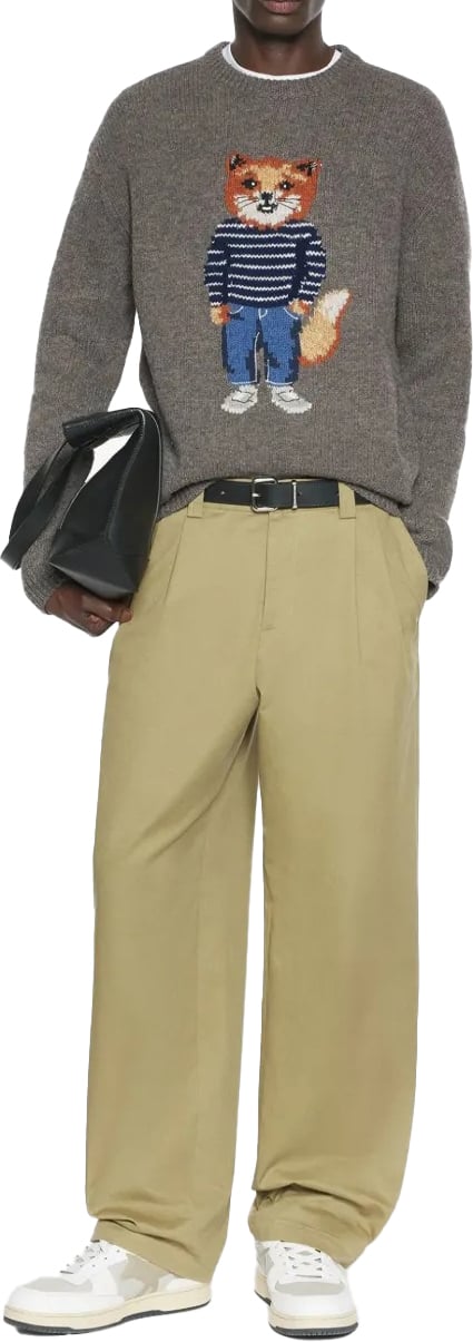 Maison Kitsuné pull a imprime graphique Grijs