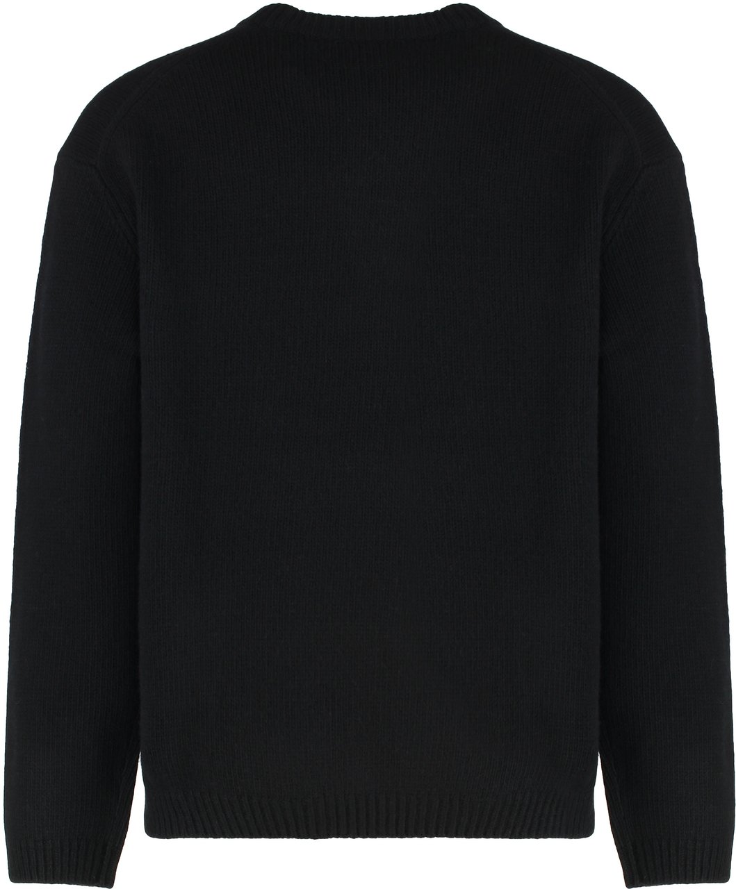 Maison Kitsuné Sweater with round neck in wool Zwart