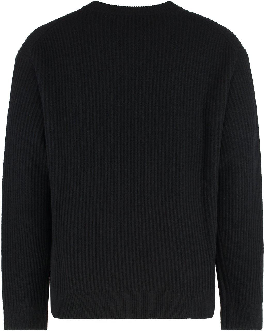 Maison Kitsuné Ribbed wool sweater Zwart
