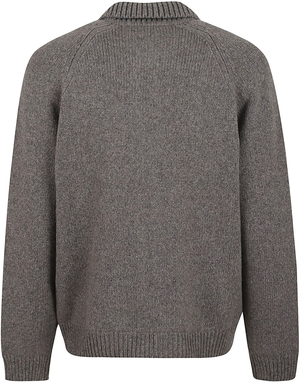 Maison Kitsuné MAISON KITSUNE COLLEGE KNITTED WOOL JACKET Donkergrijs