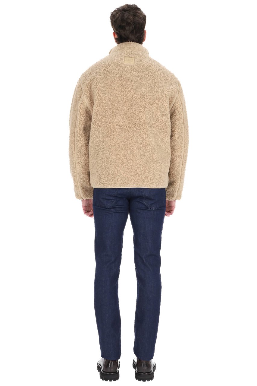 Maison Kitsuné Oversized Teddy Bomber Jacket Neutraal