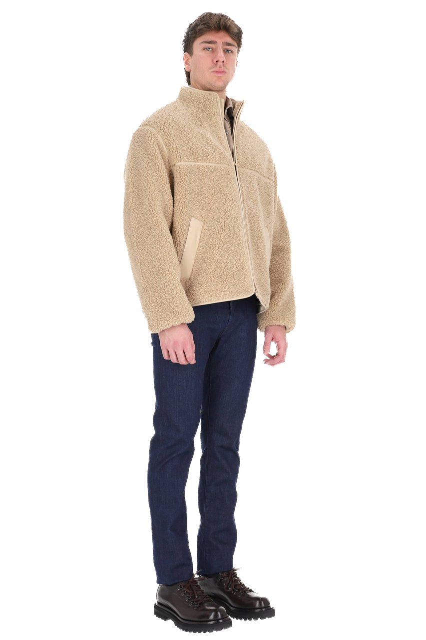 Maison Kitsuné Oversized Teddy Bomber Jacket Neutraal