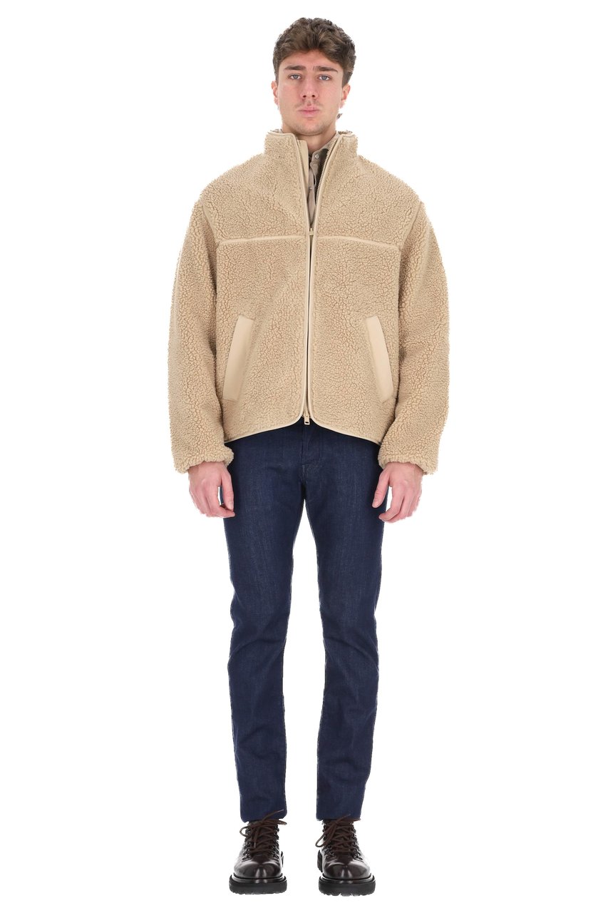 Maison Kitsuné Oversized Teddy Bomber Jacket Neutraal