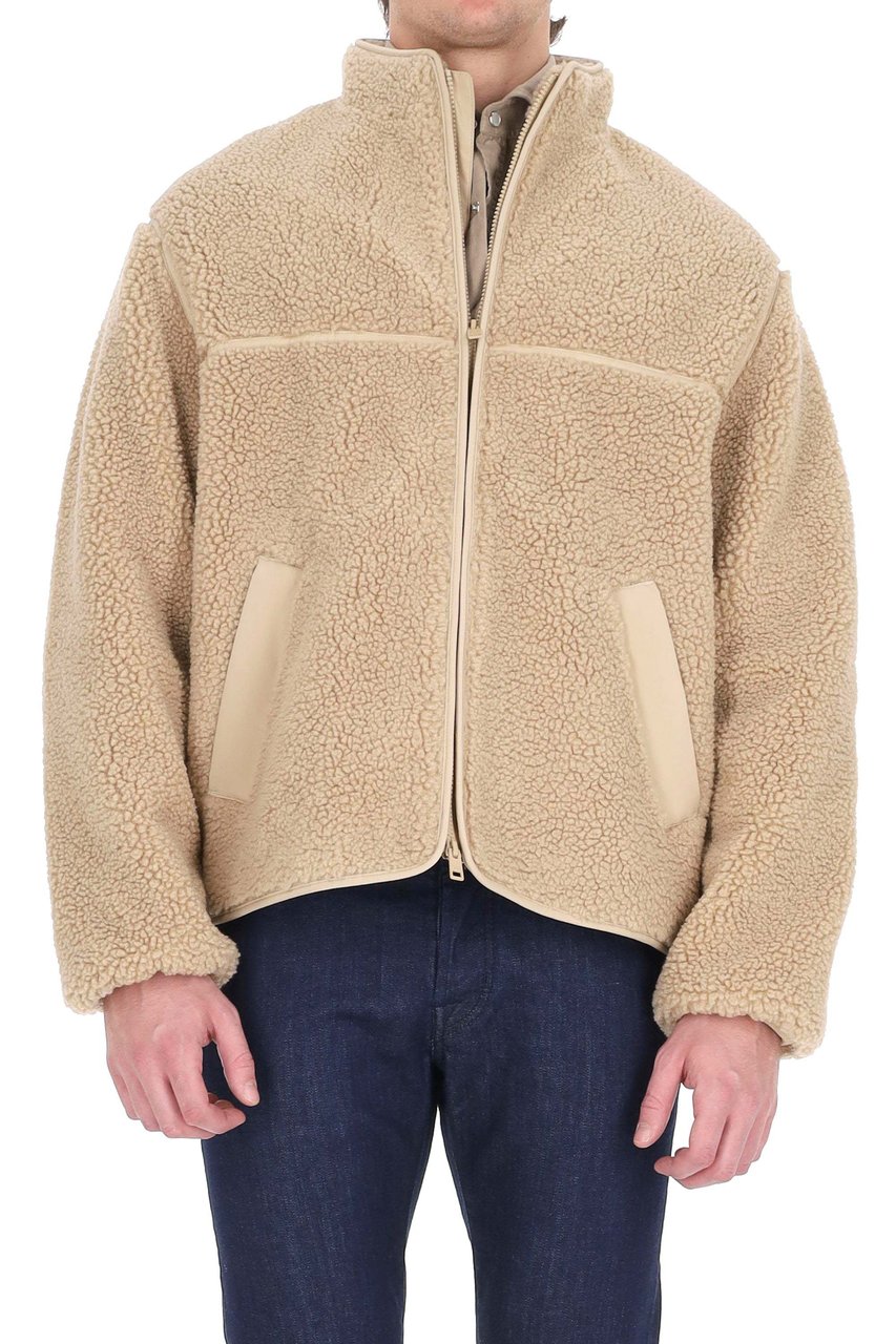 Maison Kitsuné Oversized Teddy Bomber Jacket Neutraal
