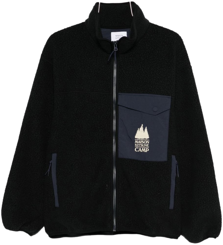 Maison Kitsuné Maison Kitsune' Coats Black Zwart