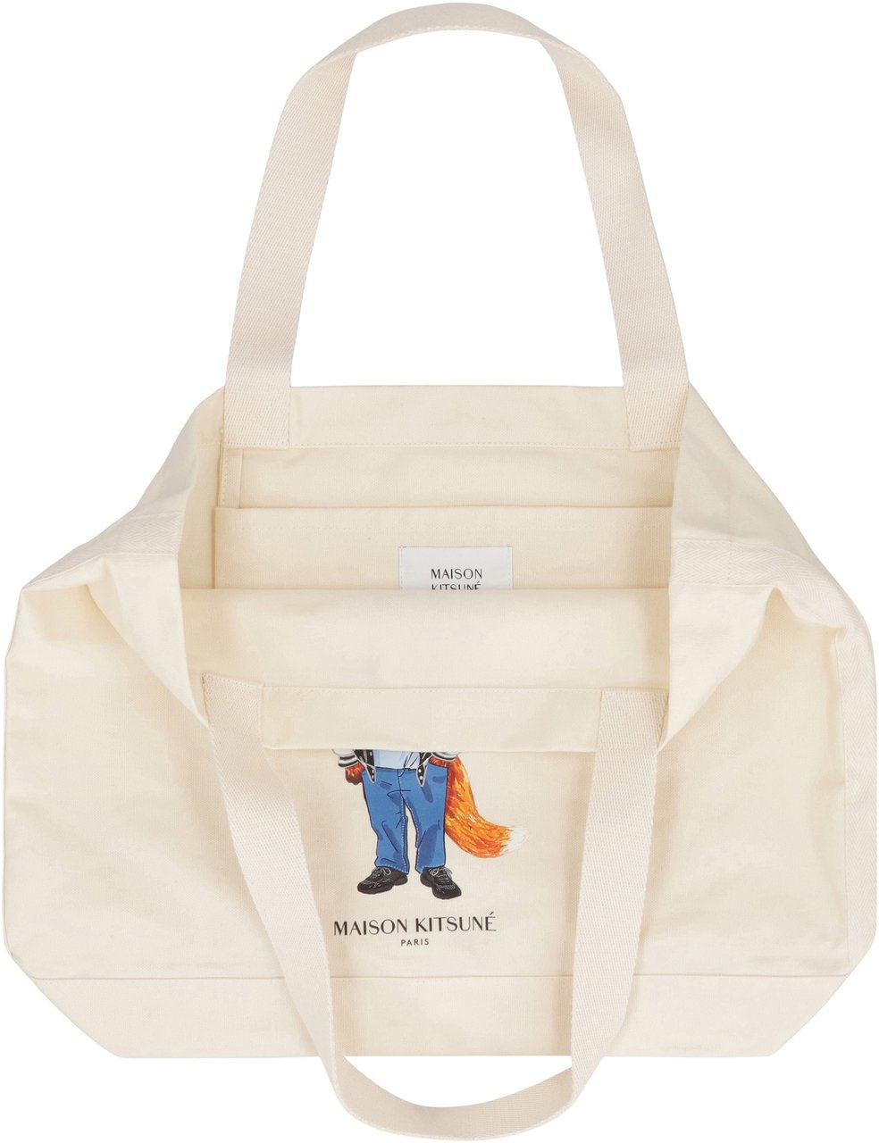 Maison Kitsuné Tote bag made of cotton Neutraal