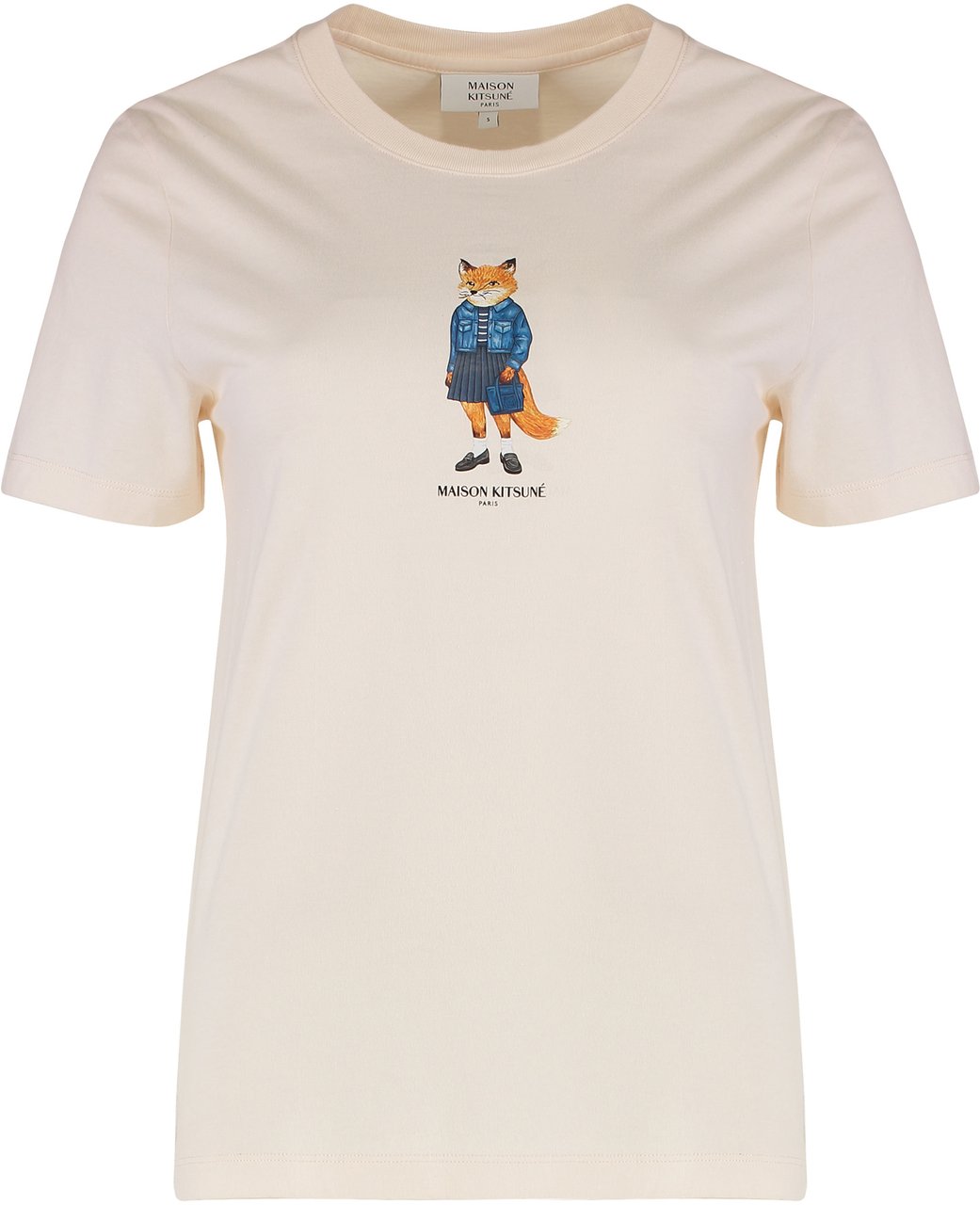 Maison Kitsuné Cotton crew-neck T-shirt Roze