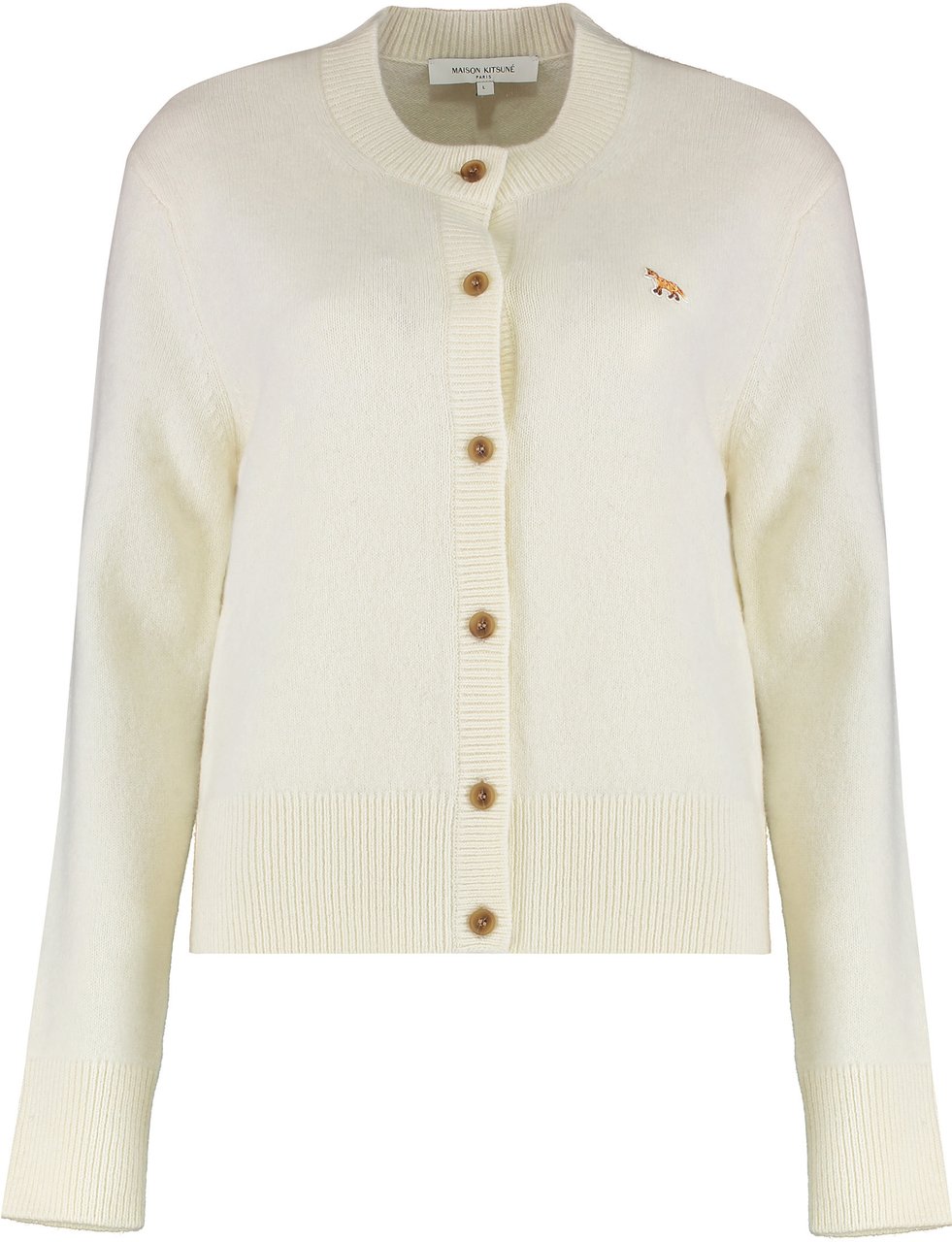 Maison Kitsuné Merino wool cardigan Neutraal