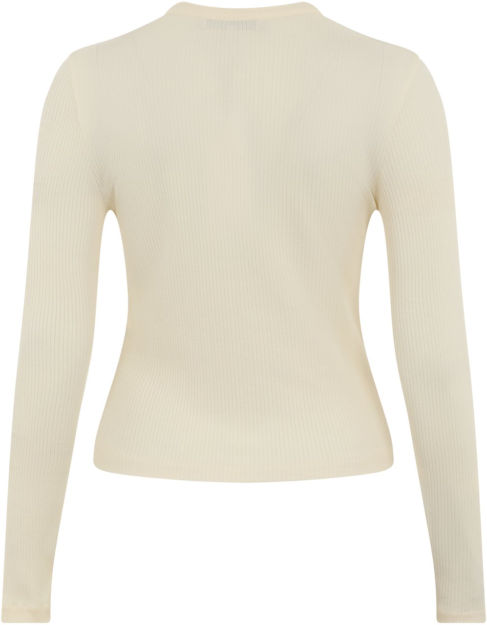 Maison Kitsuné Ribbed crew neck cardigan Geel