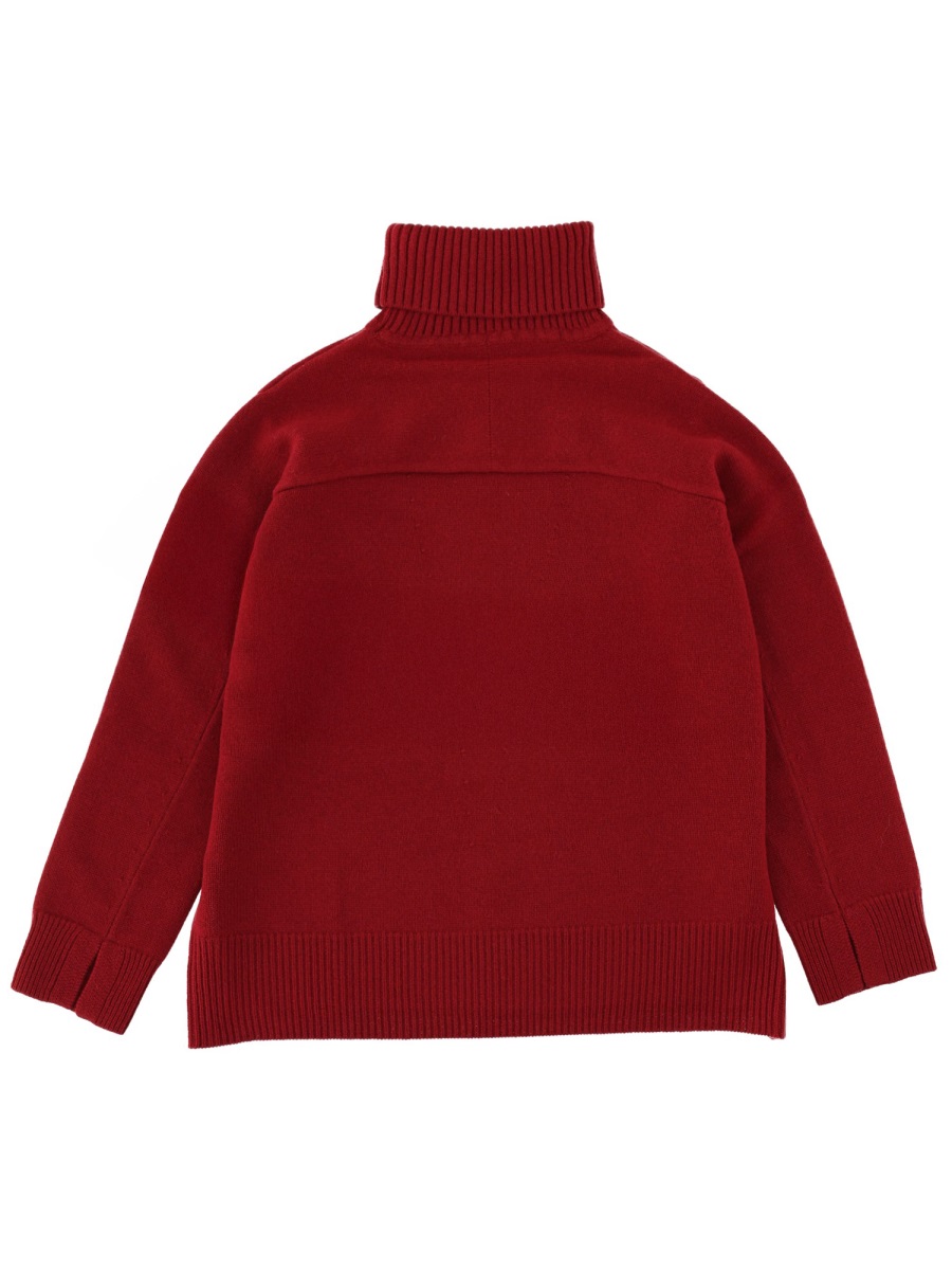 Maison Kitsuné Bordeaux Classic Ribbed Turtleneck Sweater Rood