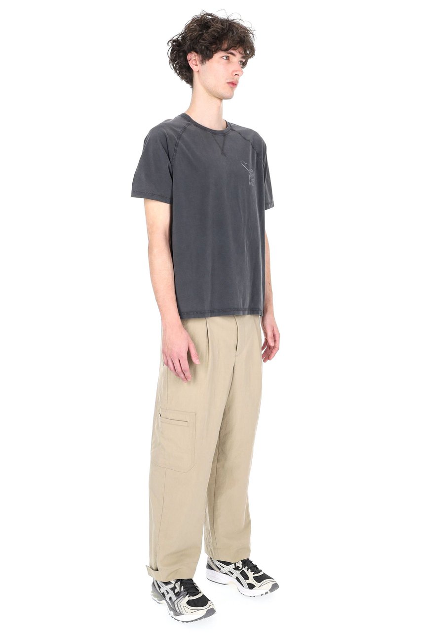 Maison Kitsuné Fountain Stamp Faded Cotton T-Shirt Grijs