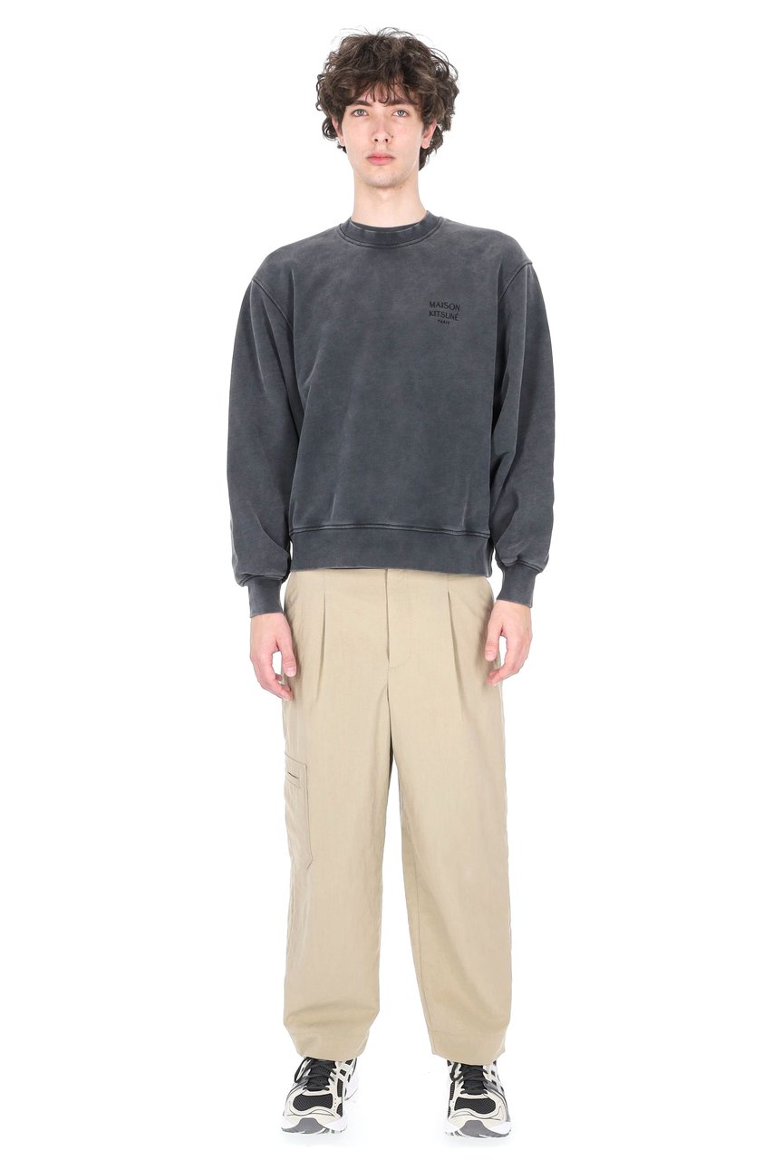 Maison Kitsuné Paris Faded Cotton Sweatshirt Grijs