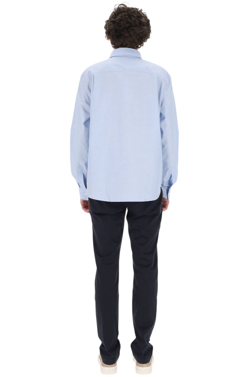 Maison Kitsuné Red Fox Oxford Button-Down Shirt Blauw