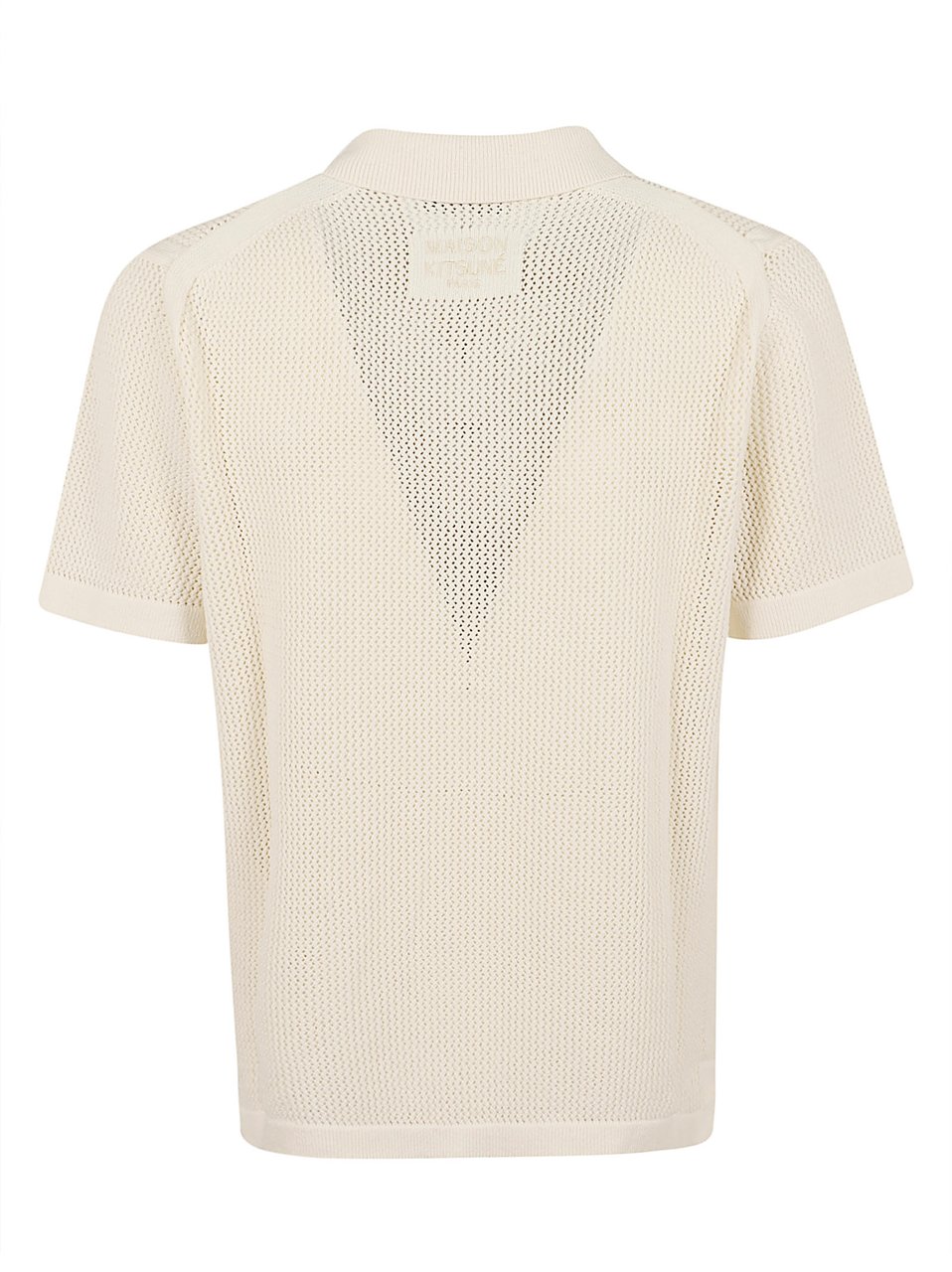 Maison Kitsuné Openwork Design Short Sleeve Cardigan Neutraal