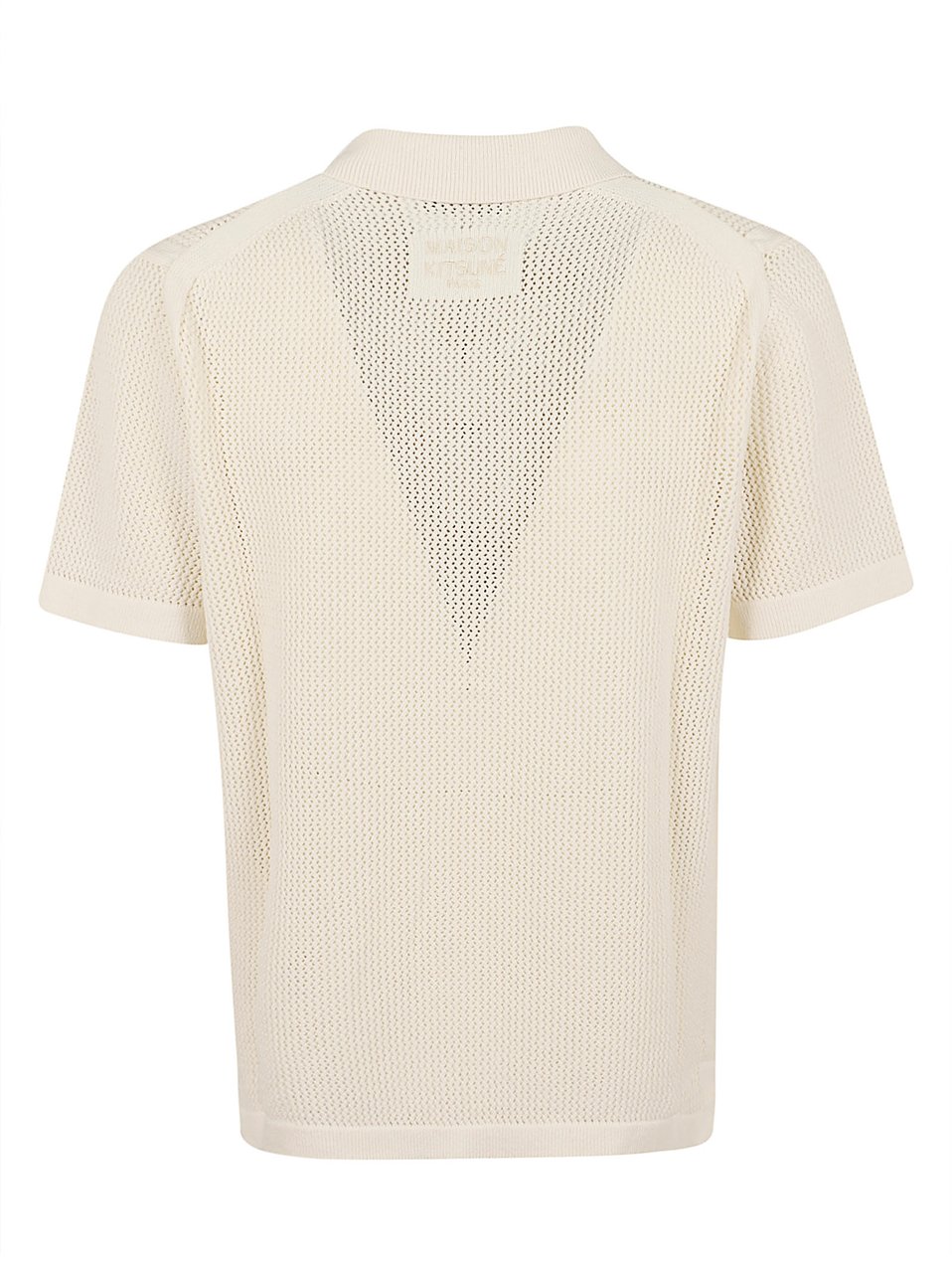 Maison Kitsuné MAISON KITSUNE OPEN KNIT SHORT SLEEVE CARDIGAN Beige