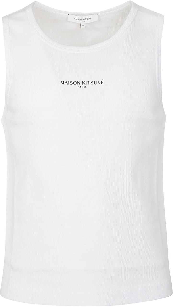 Maison Kitsuné Logo Tank Top White Wit