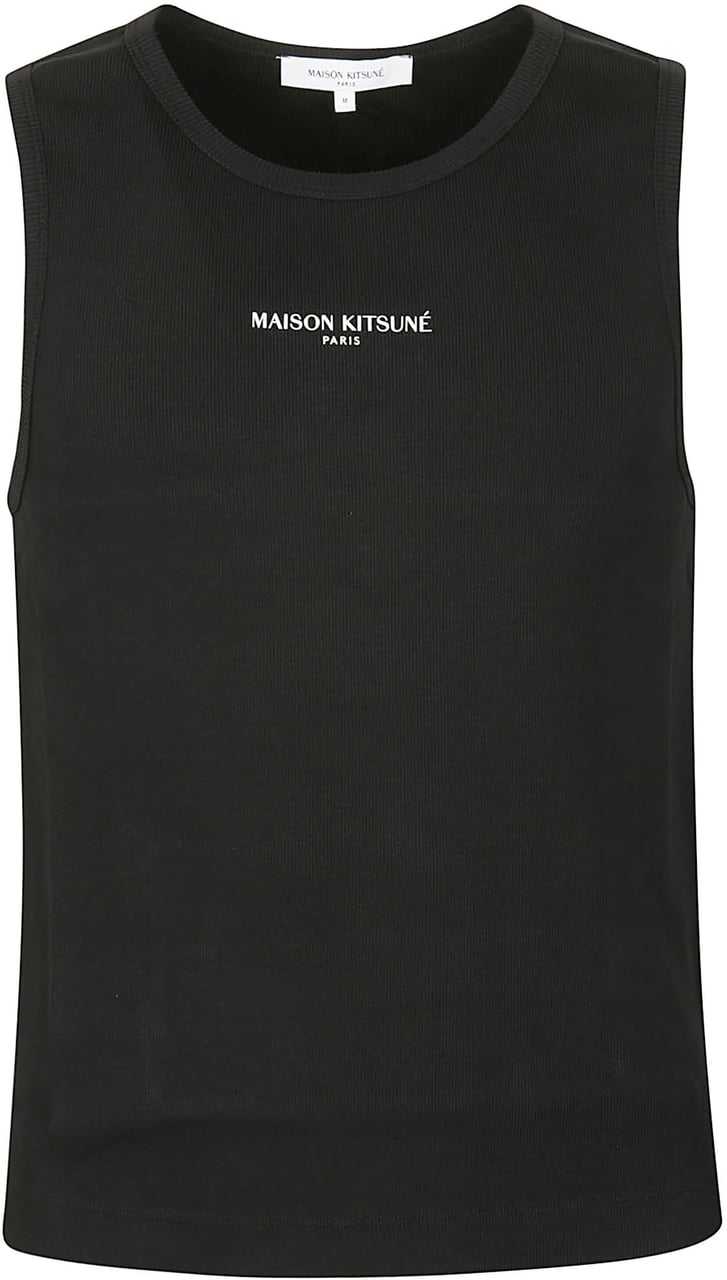 Maison Kitsuné Logo Tank Top Black Zwart
