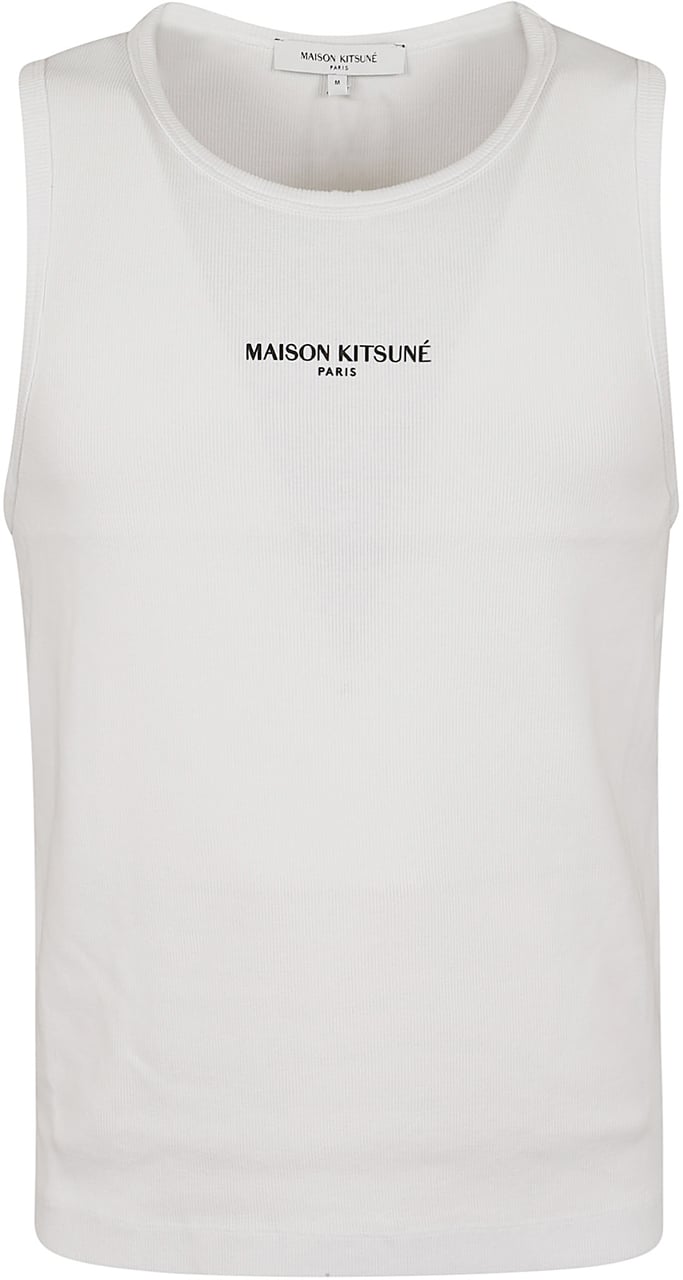 Maison Kitsuné MAISON KITSUNE MAISON KITSUNÉ PARIS RIBBED TANK TOP Wit