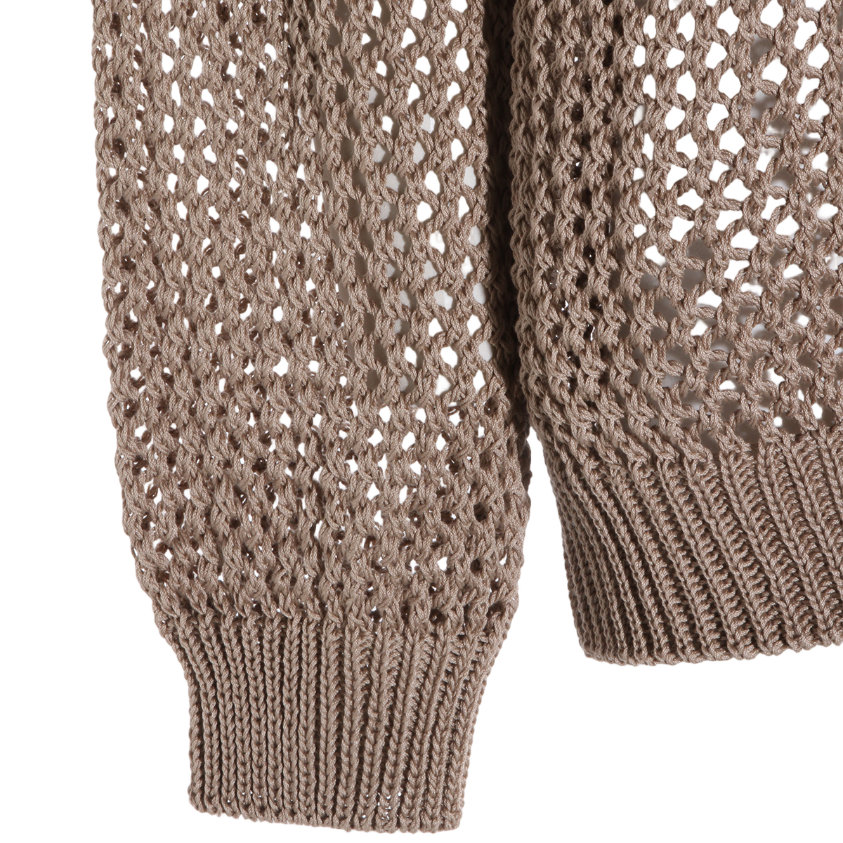 Maison Kitsuné Open-Knit Mesh Sweater with Classic Crew Neckline Neutraal
