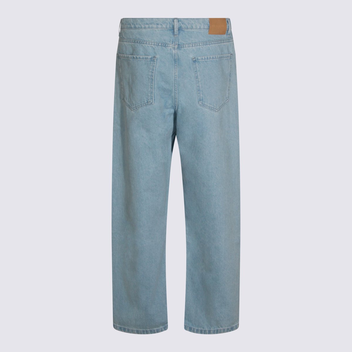 Maison Kitsuné Light Blue Straight-Leg Jeans With Traditional Five-Pocket Design Blauw