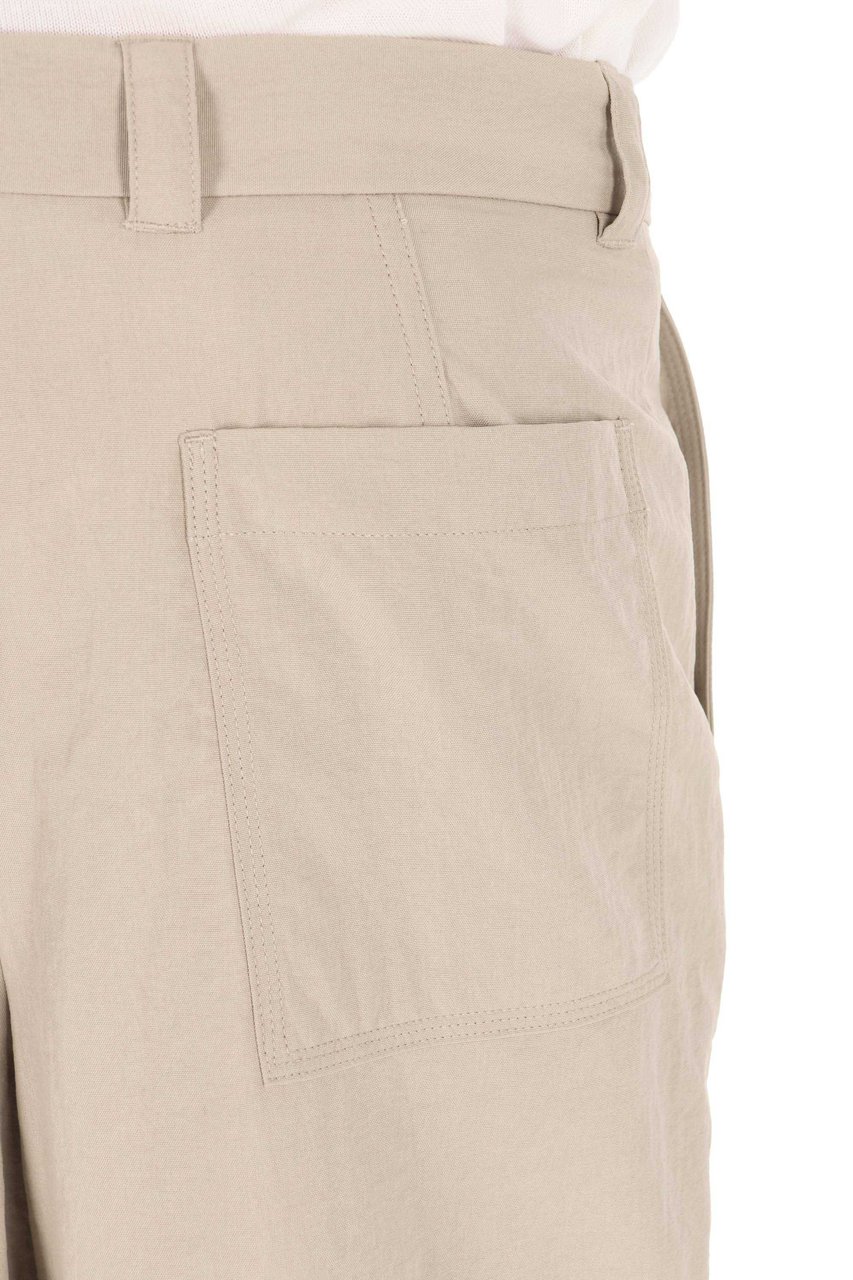 Maison Kitsuné Adjustable Hem Cropped Canvas Pants Neutraal