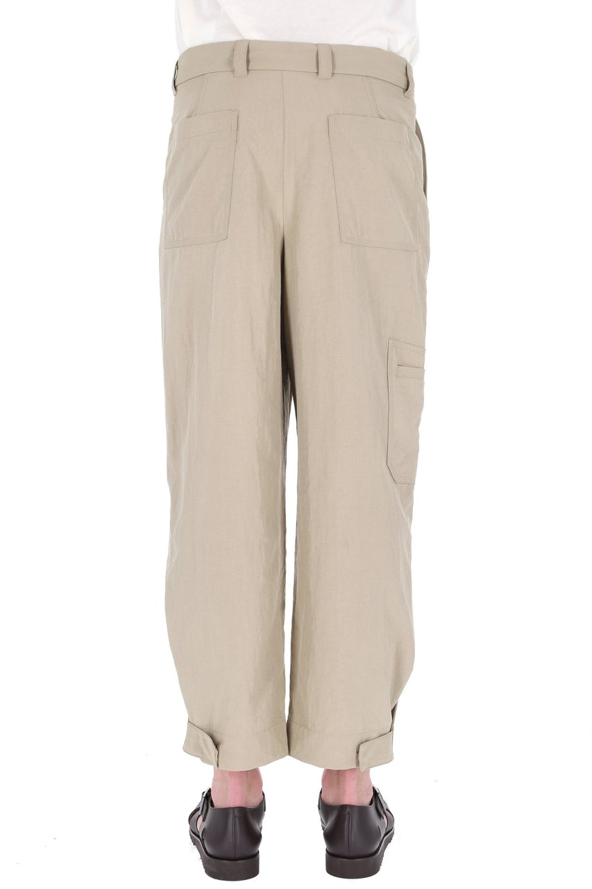 Maison Kitsuné Adjustable Hem Cropped Canvas Pants Neutraal