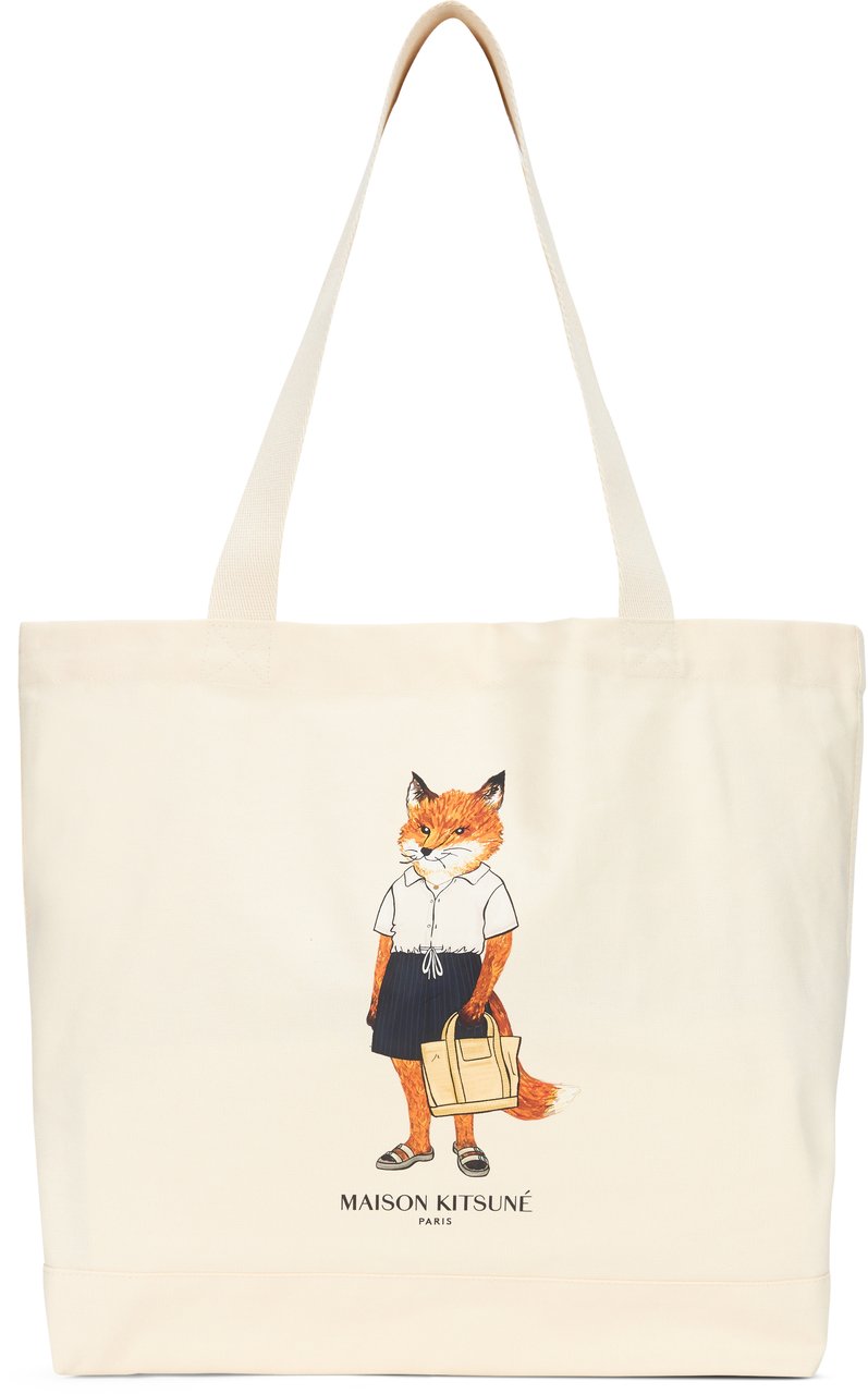 Maison Kitsuné Canvas tote bag Neutraal