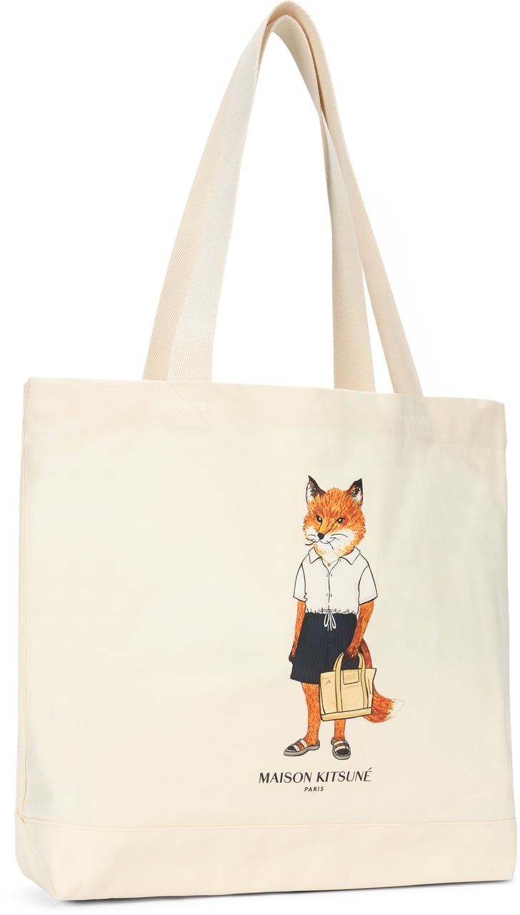Maison Kitsuné Canvas tote bag Neutraal
