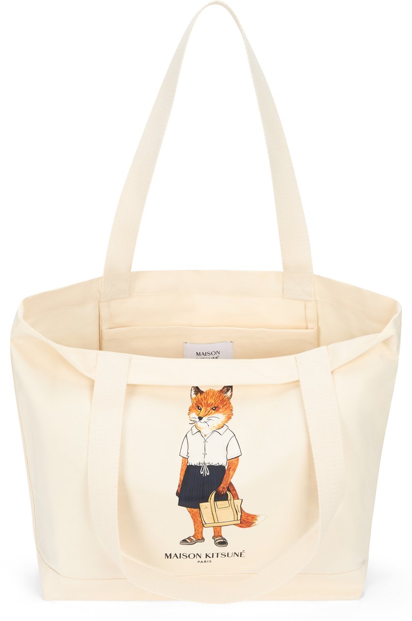 Maison Kitsuné Canvas tote bag Neutraal