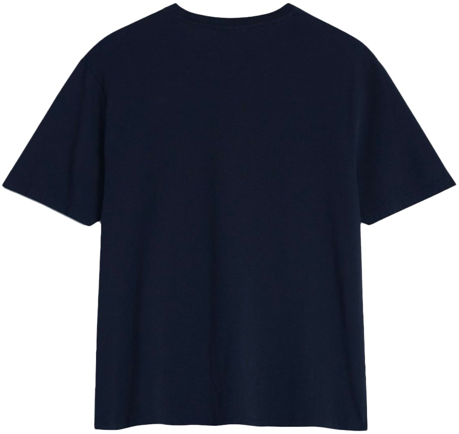 Maison Kitsuné t shirt a patch logo brode Blauw