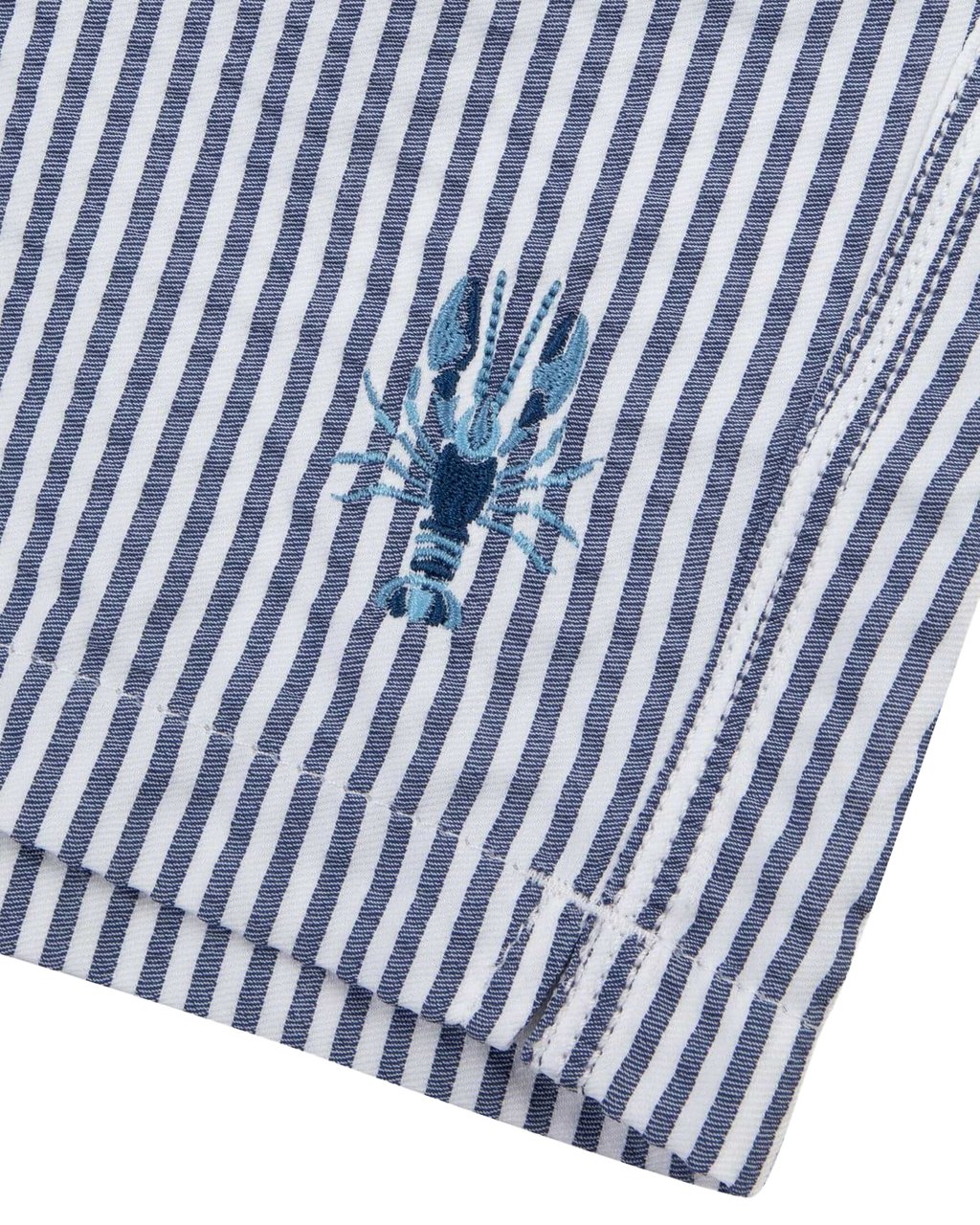Maison Labiche maison labiche lobster seersucker swim shorts bleu Blauw
