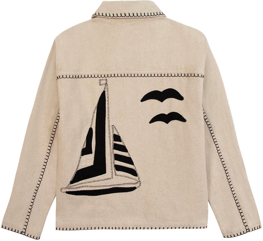 Maison Labiche veste maison labiche sailing boat lemonnier coton lin ln linen grey brushed Grijs