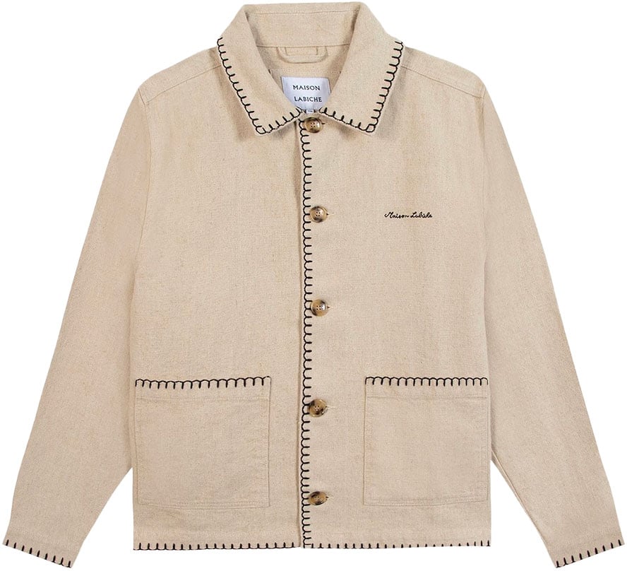 Maison Labiche veste maison labiche sailing boat lemonnier coton lin ln linen grey brushed Grijs