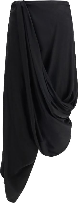 Maison Margiela Black Copper Midi Skirt Zwart