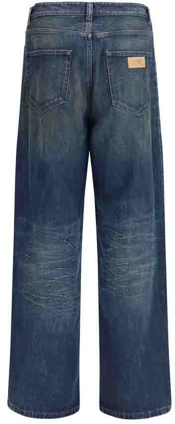 Maison Margiela MM6 Blue Cotton Straight-Leg Jeans Blauw