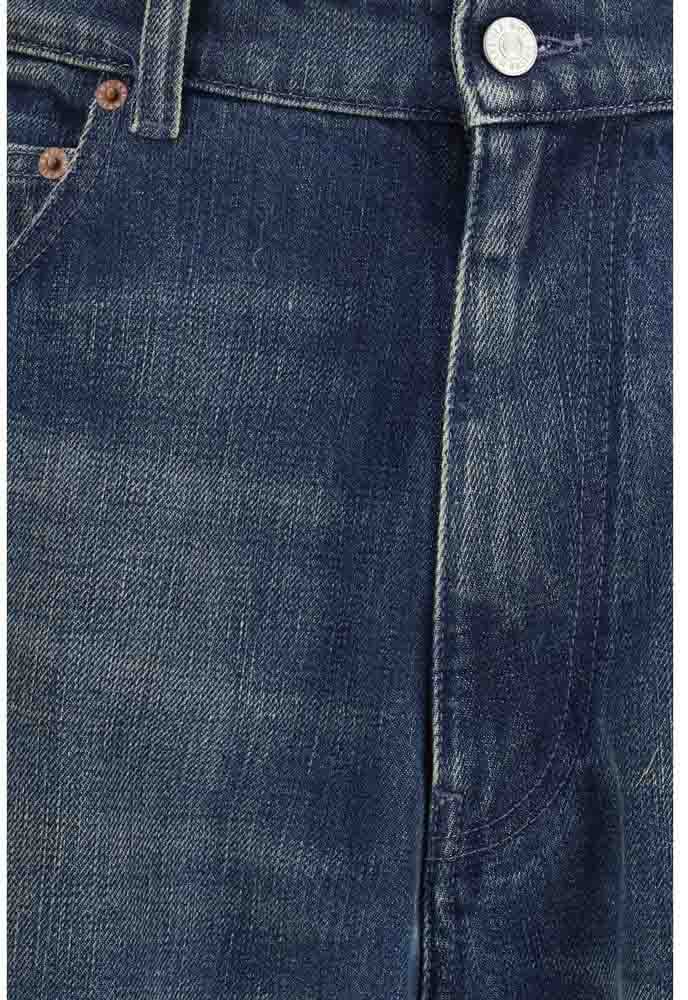 Maison Margiela MM6 Blue Cotton Straight-Leg Jeans Blauw