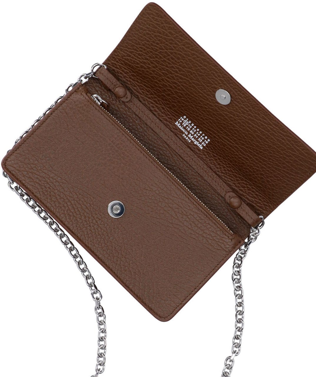 Maison Margiela Brown Four Stitches Chain Strap Wallet Bruin