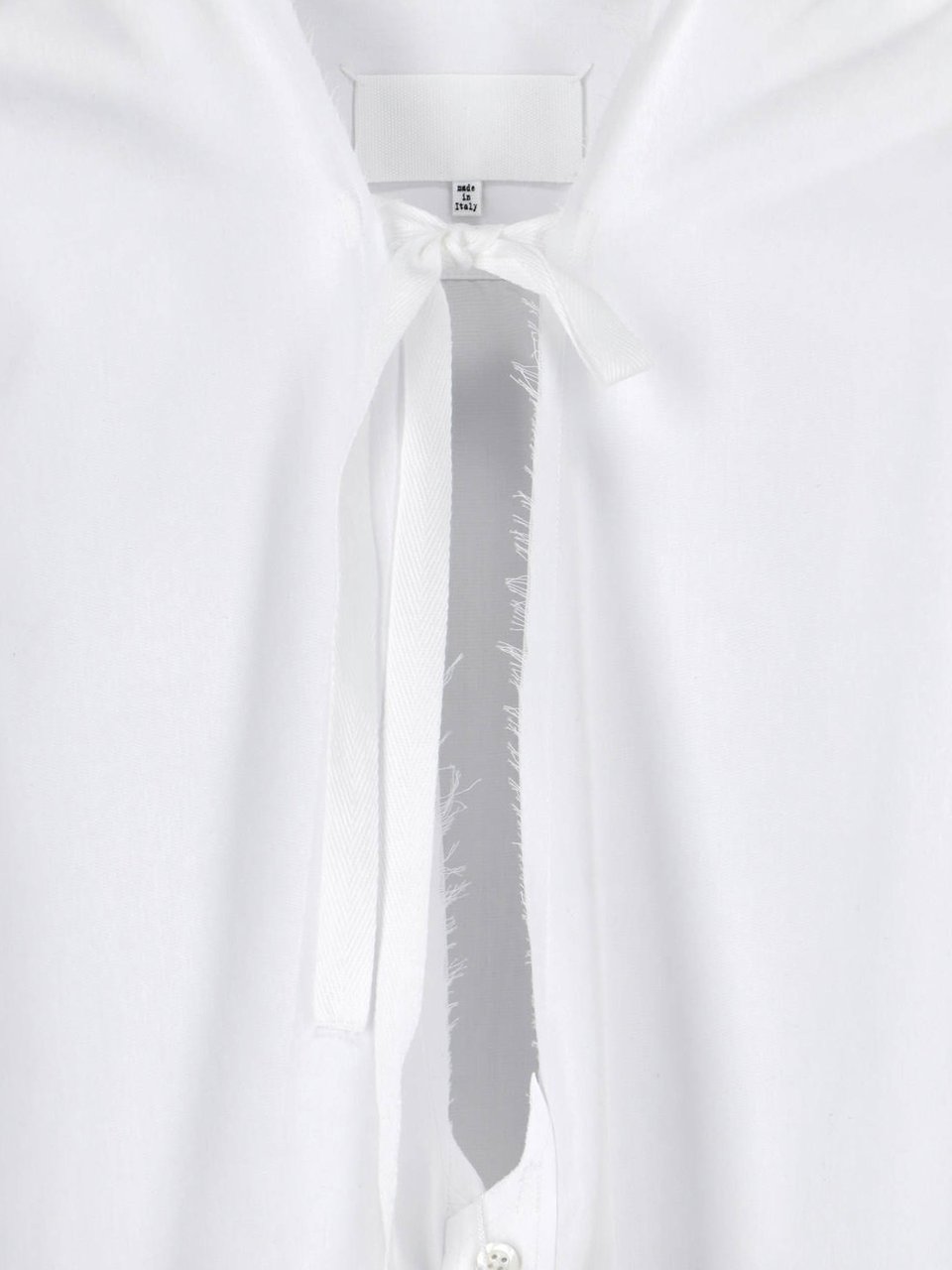 Maison Margiela White Poplin Front Tie Mini Dress Wit