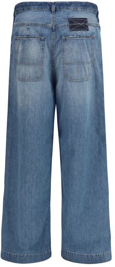 Maison Margiela Blue Cotton Relaxed Fit Jeans Blauw