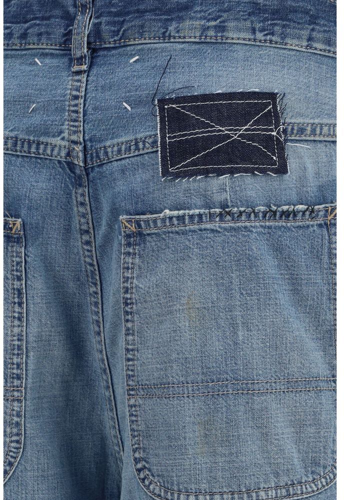 Maison Margiela Blue Cotton Relaxed Fit Jeans Blauw