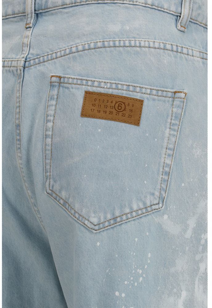 Maison Margiela MM6 Blue Cotton Straight-Leg Jeans Blauw