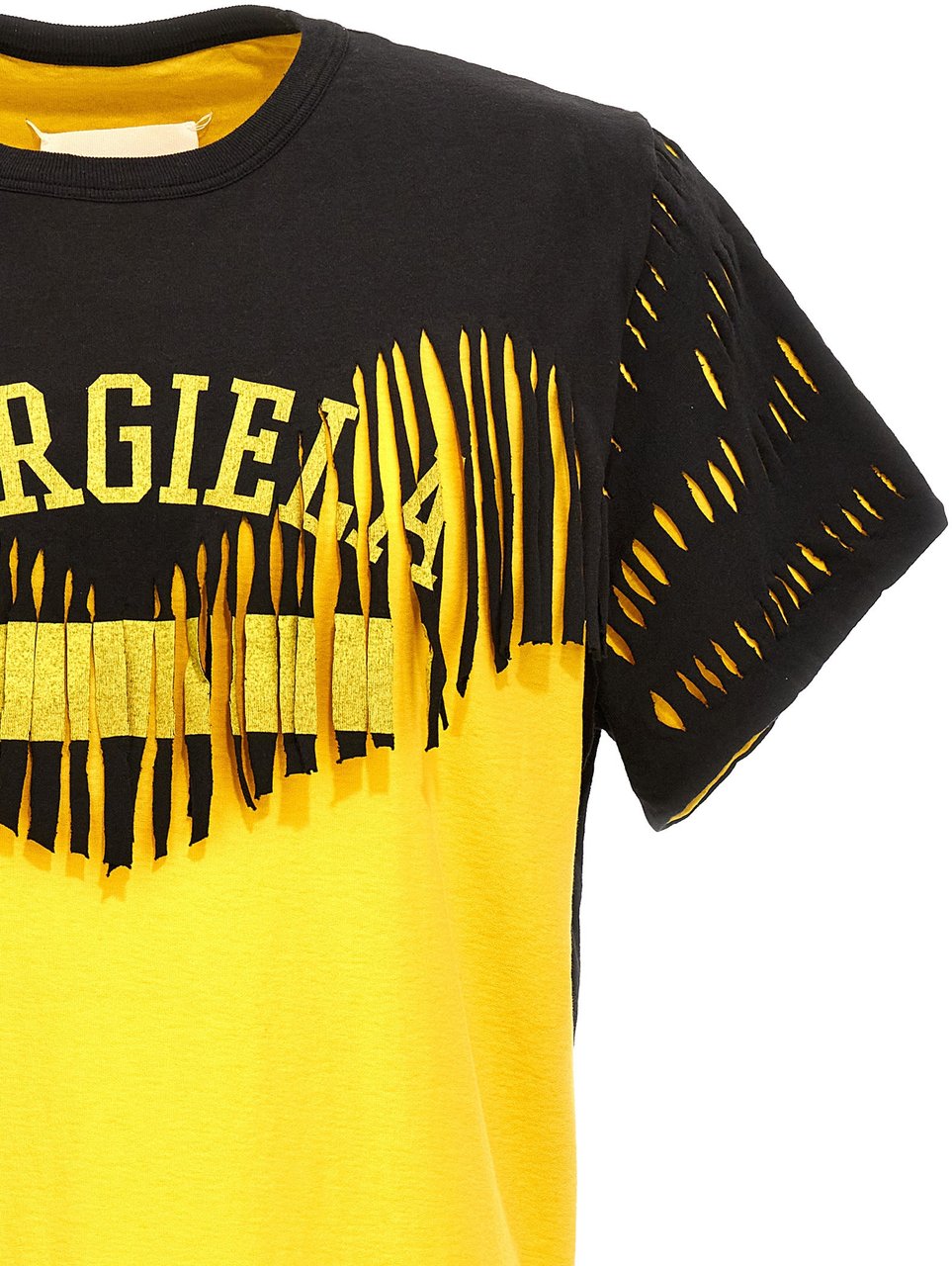 Maison Margiela Bicolor Cotton T-Shirt Geel