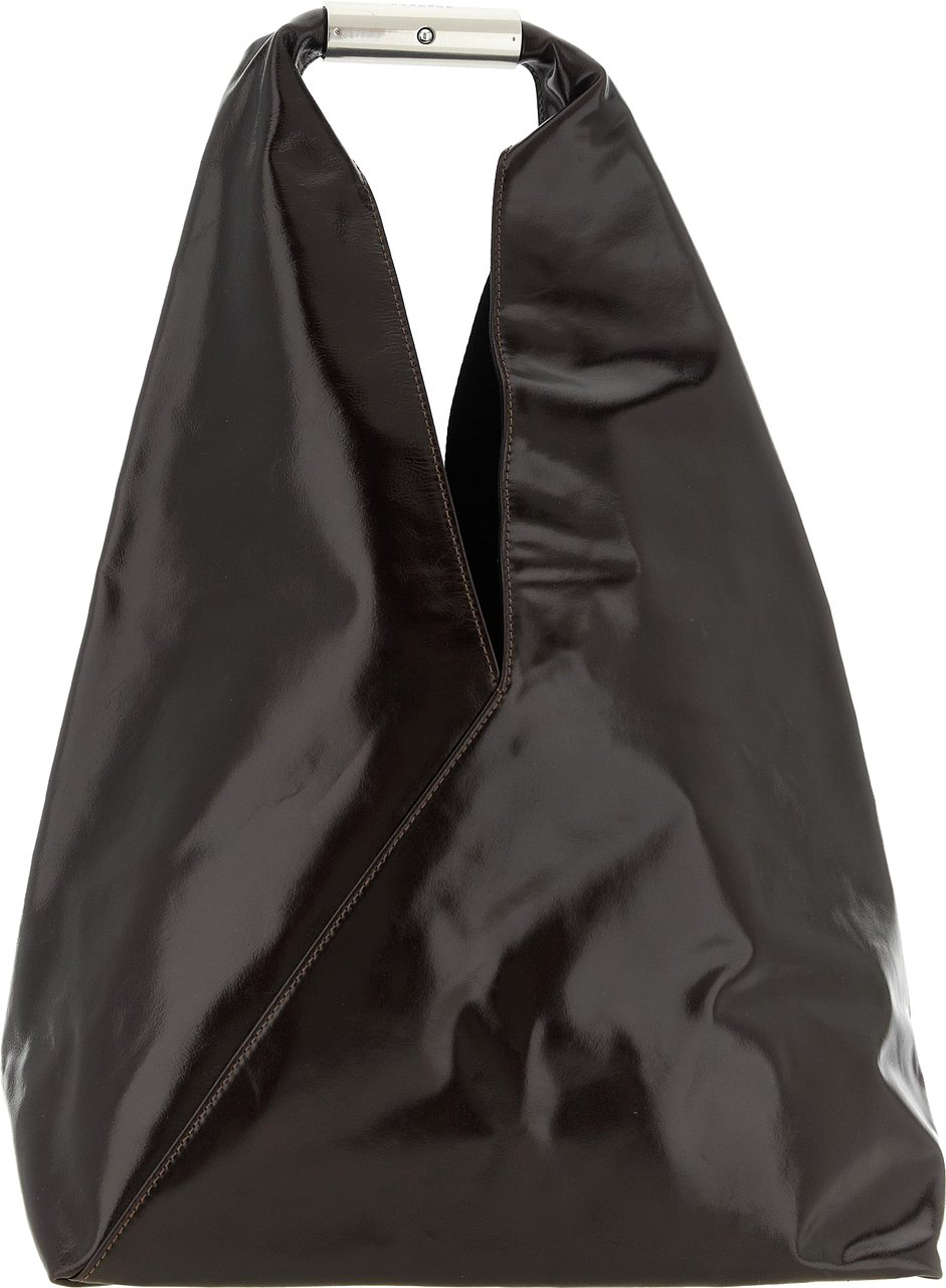 Maison Margiela Brown Triangular Top Handle Shoulder Bag Zwart