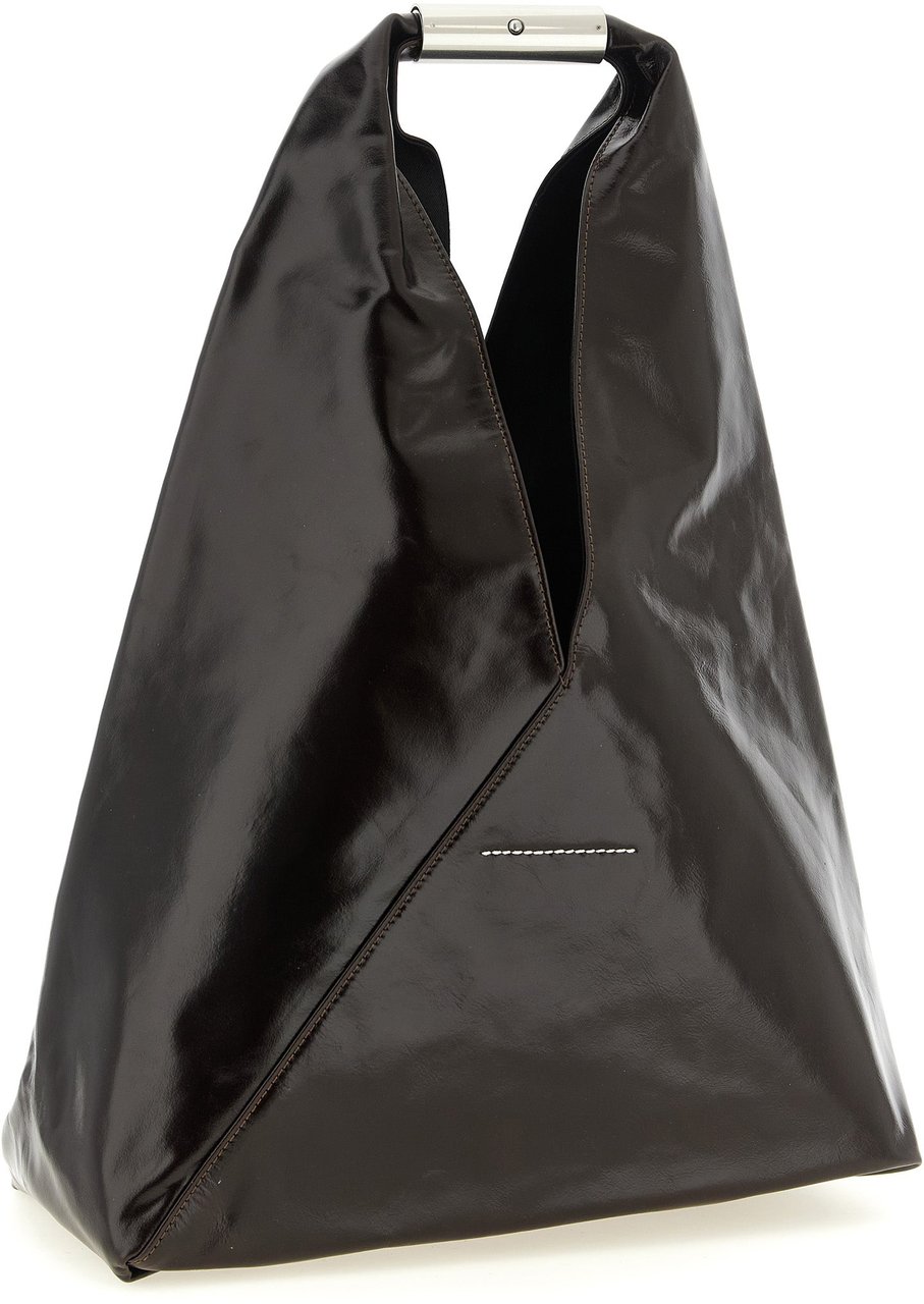 Maison Margiela Brown Triangular Top Handle Shoulder Bag Zwart